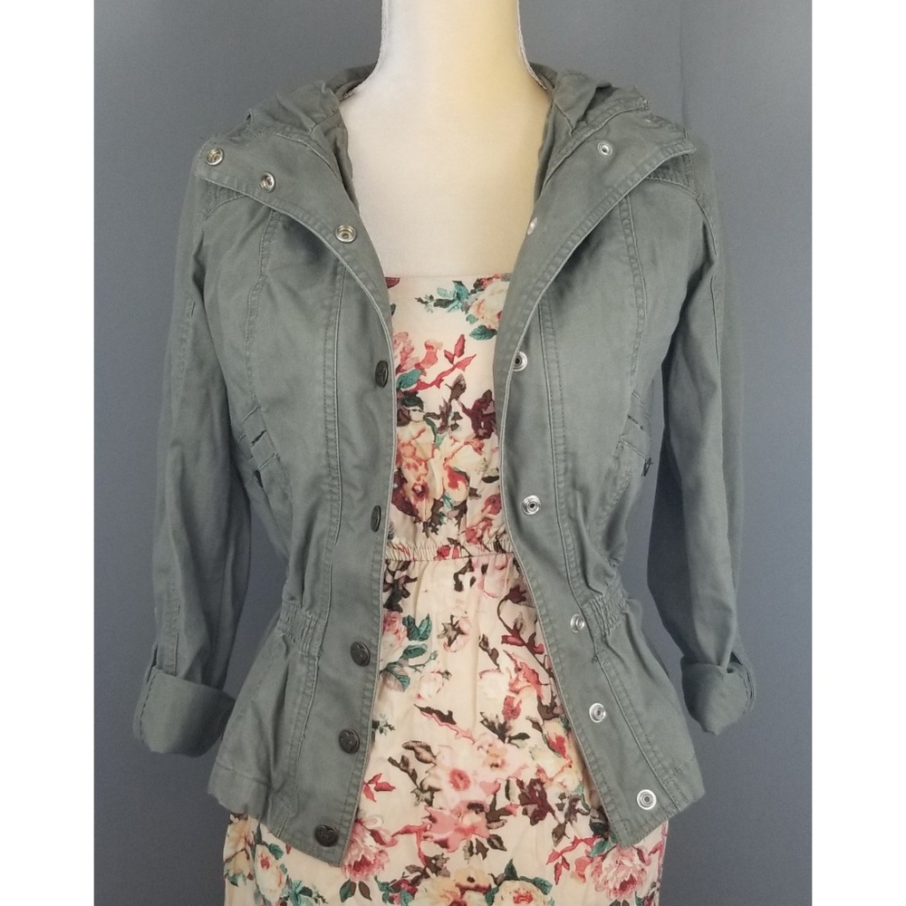LAmour Nanette Lepore Green Anorak Military Jacket